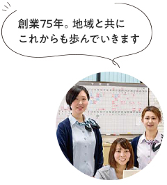 創業75年地域と共にこれからも歩んでいきます